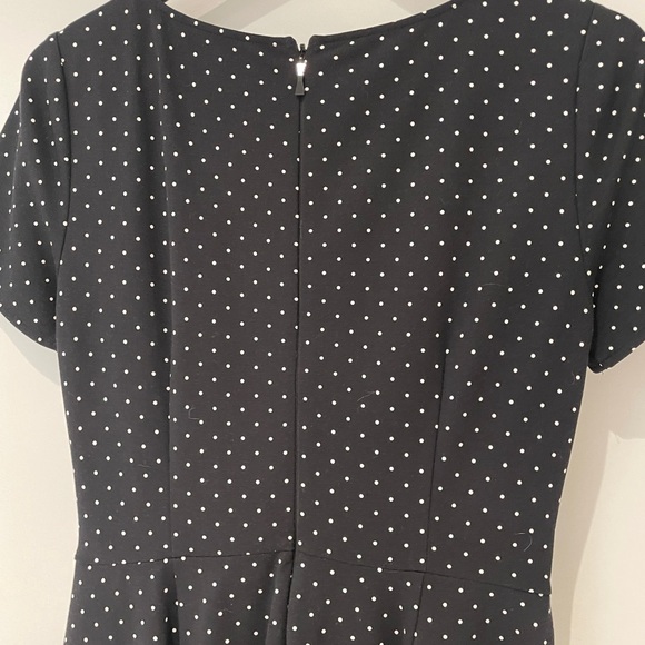 Kate Spade Black & White Fit & Flare Dress with Bow, Size 6 - Picture 3 of 5